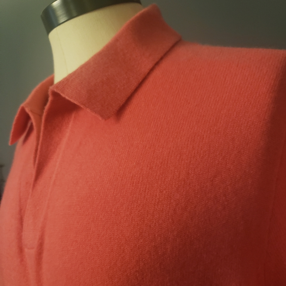 J.Crew BG933 Cashmere Men's Pink Polo Shirt Sweater - Picture 4 of 9